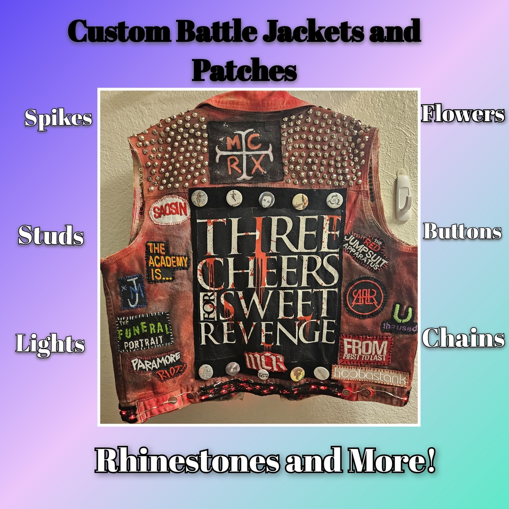 Custom Battle Jacket And Hand Embroidered Patches!